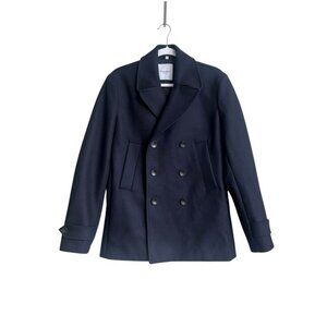 Hardy Amies Savile Row 100% Wool Navy Peacoat